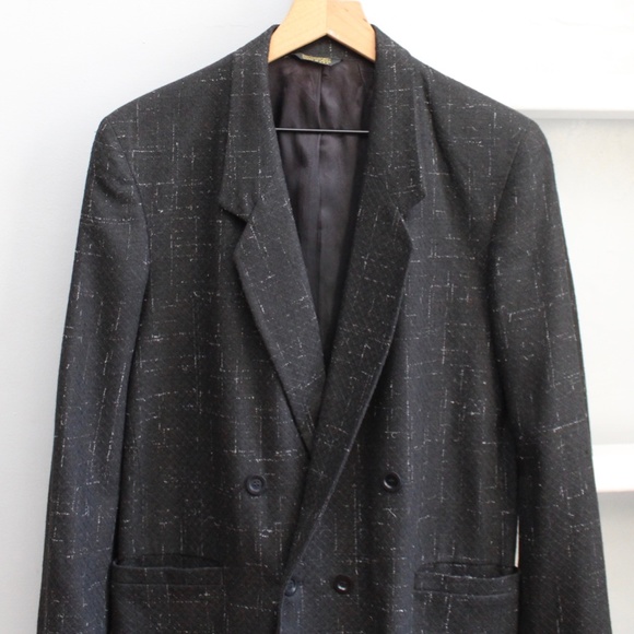 Christian Dior Vintage Jeune Homme Sportif Black Tweed Breasted Blazer Size S - Picture 4 of 6